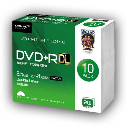 【10枚×5セット】 HIDISC DVD+R DL 8倍速対応 8.5GB 1回 データ記録用 インクジェットプリンタ対応 スリムケース入り HDVD+R85HP10SCX5(代引不可)【送料無料】
