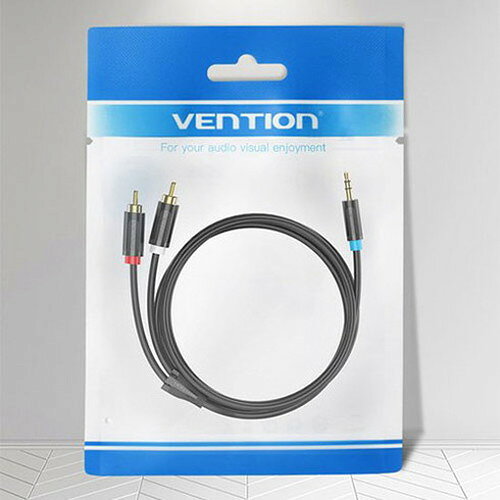 VENTION 3.5Mm Male to 2-Male RCAアダプターケーブル 1.5m Black BC-5558 家電 オ...