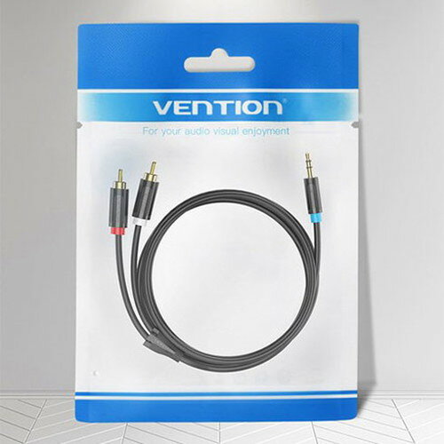 VENTION 3.5Mm Male to 2-Male RCAアダプターケーブル 2m Black BC-5565 家電 オー...