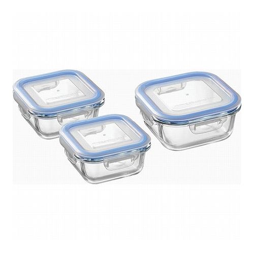 Storage Bins - レッシュ 耐熱ガラス容器3Pセット C5138034 雑貨 ホビー インテリア 雑貨 雑貨品(代引不可)