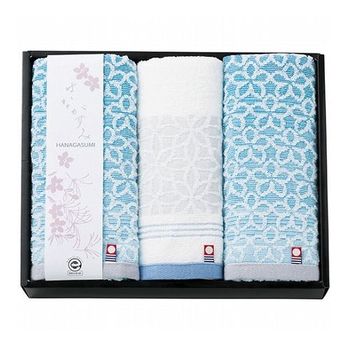 Towel - はながすみ フェイス ウォッシュタオルセット ブルー 2073-031 食品 ギフト(代引不可)