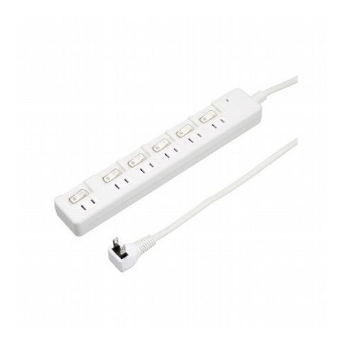 YAZAWA 雷ガード付6個口節電タップ3mホワイトH8KS663WH 家電 生活家電 OAタップ(代引不可)