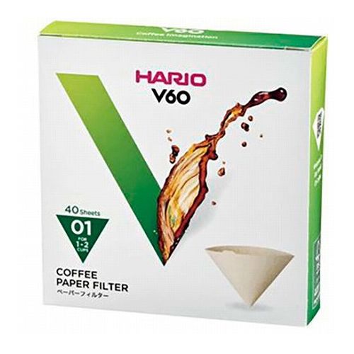 V60用ペーパーフィルター01M 1〜2杯用 40枚入○V60透過ドリッパー01クリア、V60透過ドリッパー01セラミックW用ペーパーフィルター個箱サイズ : 105×30×110mm本体重量 : 100g素材 : パルプ100%みさらし生産国 : 日本【代引きについて】こちらの商品は、代引きでの出荷は受け付けておりません。【送料について】北海道、沖縄、離島は送料を頂きます。