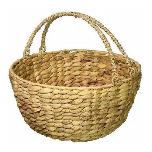 【5セット】 ちどり産業 ウォーターヒヤシンスバスケット取っ手付 丸形 ナチュラル HC-109NAX5(代引不可)【送料無料】