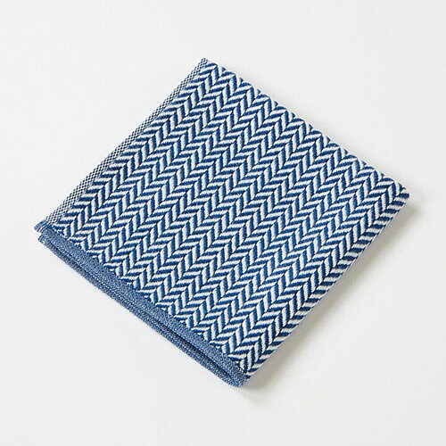 リコメン堂の楠橋紋織 くすばしタオル わた音 ヘリンボン ハンカチタオル 25cm×25cm ネイビー 1-65608-86-KON 雑貨(代引不可)【メール便配送】【送料無料】｜アングル3