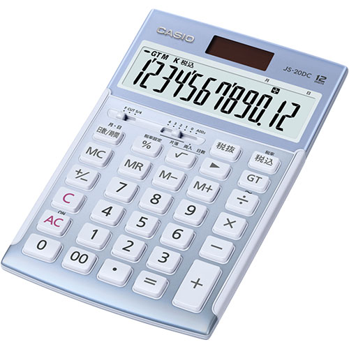 CASIO 本格実務電卓 日数計算タイプ ブルー JS-20DC-BU-N オフィス用品(代引不可)【送料無料】