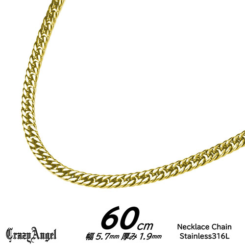 CrazyAngel ネックレスチェーン ステンレス316L 60cm 細め ゴールド 0027ca-964 ア...
