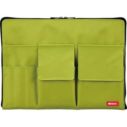 【5個セット】 LIHIT LAB. バッグインバッグ A4 黄緑 A-7554-6-YGX5 雑貨(代引不可)【送料無料】