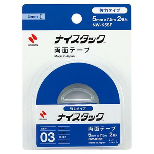 板紙・金属・プラスチック等の固定、紙工作に最適。特長板紙・金属・プラスチック等の固定、紙工作に最適。●強力タイプのナイスタック(TM)●です。●ホルダー、巻心は再生紙を使用しています。●カッターつき。●ホルダーはミシン目つきで、分別廃棄がしやすいです。仕様●小巻、2巻入、台紙フックタイプ●不織布-アクリル系●ホルダー、巻心は再生紙を使用しています。●生産国:日本メーカー名：ニチバン原産国：日本【代引きについて】こちらの商品は、代引きでの出荷は受け付けておりません。【送料について】北海道、沖縄、離島は送料を頂きます。