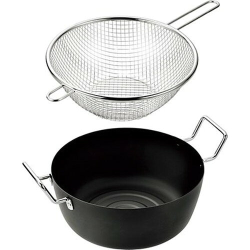 よこやま 燕熟の技 天ぷら鍋22cm&手付きフライヤー22cm EJTF-500 キッチン雑貨(代引不可)