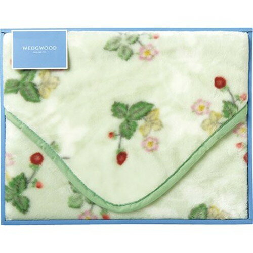ウェッジウッド ワイルドストロベリー アクリルひざ掛け 毛羽部分 グリーン C5091024 インテリア(代引不可)【送料無料】