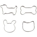 パール金属 ラフィネ ステンレス製クッキー抜き型4個セット ドック・ボーン・うさぎ・ねこ D-6151 キッチン家電(代引不可)