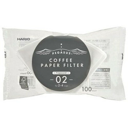 HARIO ペガサス コーヒーペーパーフィルター 2~4杯用 100枚入 PEF-02-100W キッチン雑貨(代引不可)