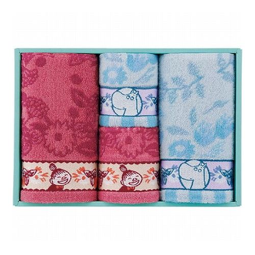 ムーミン ピックオンニ フェイスタオル2P&タオルハンカチ2P フェイスタオル34×70cm、タオルハンカチ25×25cm C6079598(代引不可)