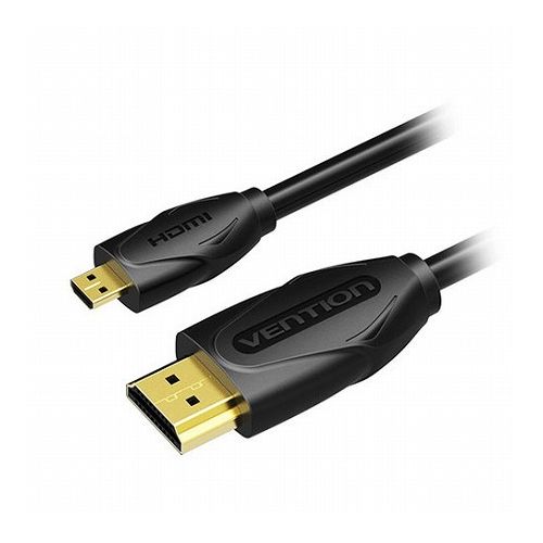 Hdmi Cable - 【5本セット】 VENTION マイクロHDMIケーブル 4K対応 1m ブラック VA-1666X5(代引不可)【送料無料】