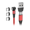 【3本セット】 スペックイン 超強力マグネット充電ケーブル 1m マグネットアダプタ3個付属 レッド SPUSLION-RD-1MX3(代引不可)【送料無料】(2)