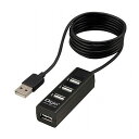 【3セット】 ナカバヤシ USB2.0 4ポートハブ 120cm ブラック UH-2614BKX3(代引不可)【送料無料】