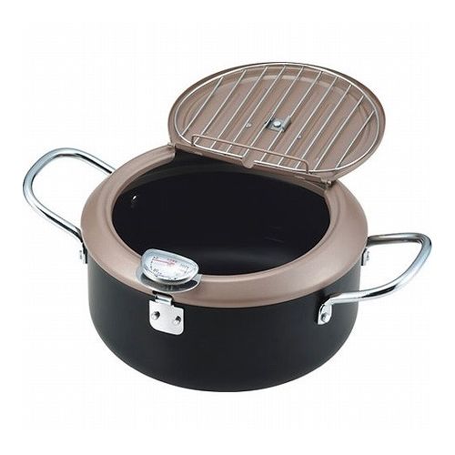 Ih Incompatible - 食彩亭 バット蓋付天ぷら鍋20cm 0.9L(適正容量)、2.6L(満水容量) C6125598(代引不可)【送料無料】