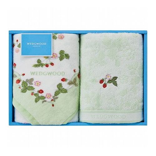 ウェッジウッド ワイルドストロベリー フェイスタオル2P グリーン 34×75cm C6049545(代引不可)