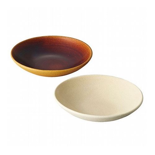 信楽焼 Deepbreath 6インチ ボウル ペア ホワイト・キャラメル φ16.5×4cm C6102546(代引不可)