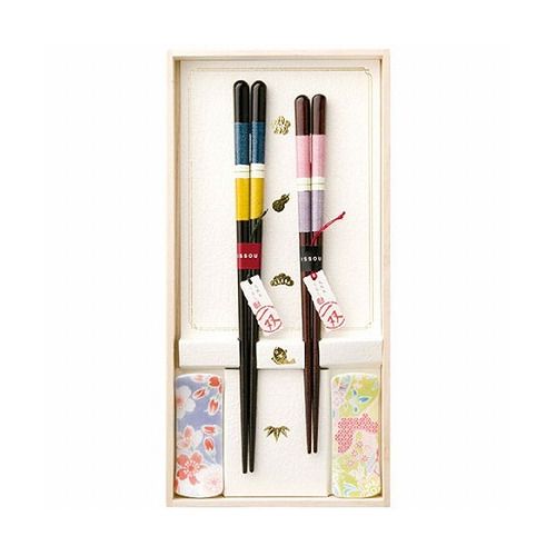 イシダ一双百福桐箱箸置付夫婦箸有馬...