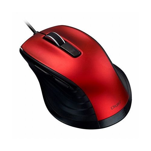 ナカバヤシ F_line 有線静音5ボタンBlueLEDマウス レッド MUS-UKF227R(代引不可)