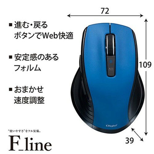 ナカバヤシ F_line Bluetooth静音5ボタンBlueLEDマウス ブルー MUS-BKF228BL(代引不可)【送料無料】