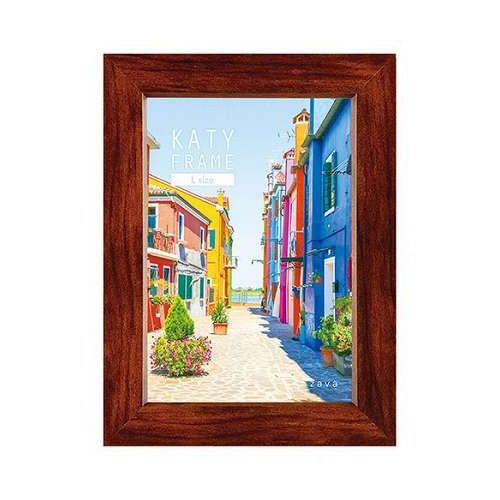 【5枚セット】 ケイティL判 ブラウン 落ち着いた木目調フレーム・タテヨコ兼用 22555714X5