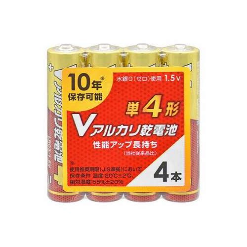 【4本パック×10セット】 オーム電機 Vアルカリ乾電池 単4形 08-4127 LR03VS4PX10(2.0)