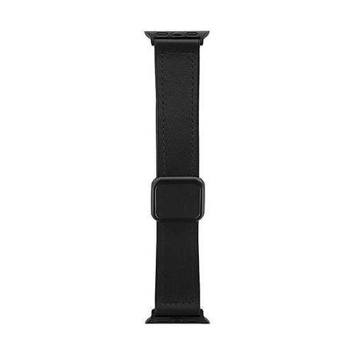 LEPLUS NEXT Apple Watch 42(Series 1,2,3)/44/45/46/49mm 밴드 CORVIN 이면 러버 마그넷 레더 밴드 블랙 LN-AW49B22BK[무료우송]