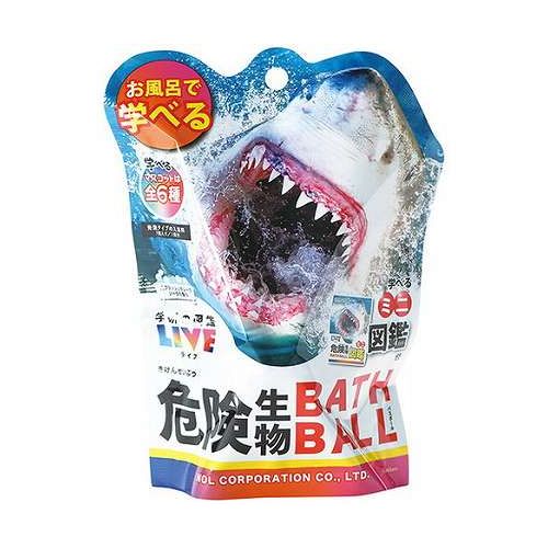 【1ケース(20個入)】 ノルコーポレーション バスボール 発泡タイプの入浴剤 学研の図鑑ライブ 危険生物..