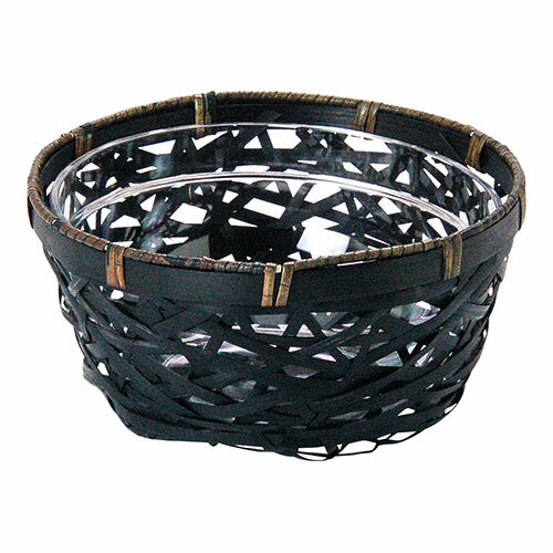 ヤマコー 用美 業務用 やたら編み篭 アクリルボウル付 黒竹 yamaco32488(代引不可)【送料無料】