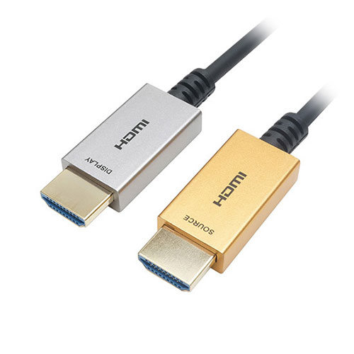 【商品説明】■光ファイバー+銅線のハイブリットケーブルメインの信号線にガラス製光ファイバーを使用したハイブリッドHDMIケーブルです。銅線のみのHDMIケーブルに比べ、伝送損失が少なく、ノイズの影響を受けにくいため、安定した長距離伝送が可能です。■ゴールド&シルバーのアルミヘッド見た目の高級感に加え、接続方向を視覚的に判別しやすいデザインになっています。■18Gbps高速伝送対応高品質な映像と音声を忠実に伝送します。4K・HDR対応デバイスとの接続に最適なケーブルです。■4K/60p対応FullHDの約4倍の解像度、毎秒60フレームの表示に対応しており、高画質かつ滑らかな映像をお楽しみいただけます。■HDR(ハイダイナミックレンジ)対応従来のSDR(スタンダードダイナミックレンジ)に比べ、より自然でリアルな明暗描写が可能です。HDR10、DolbyVision、HLGの各規格に対応しています。■BT.2020対応■HDMIイーサネットチャンネル(HEC)対応■オーディオリターンチャンネル(ARC)対応■HDCPVer1.4/2.2対応■金メッキ端子■無鉛ハンダ・OFC電材使用【使用上の注意】※本ケーブルには入出力の方向性がございます。※延長ケーブル、変換ケーブル、切替器、分配器等を併用した際の表示動作保証はいたしかねます。※ケーブル部分への著しい負荷や衝撃は、光ファイバーの破損に繋がります。取り扱いの際は十分にご注意ください。【仕様】・コネクタ形状:HDMI(タイプA/オス)-HDMI(タイプA/オス)・コネクタサイズ:W約17.8xH約8.0xD約53.2mm・ケーブル直径:約4.7mm・ケーブル長:10m・屈曲最小径:直径30mm・保証期間:1年間・生産国:中国※商品仕様は予告なく変更となる場合があります。ご了承ください。【代引きについて】こちらの商品は、代引きでの出荷は受け付けておりません。【送料について】北海道、沖縄、離島は送料を頂きます。