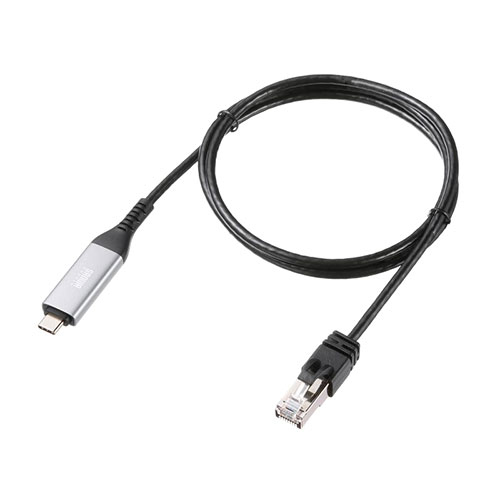 乐天商城 - サンワサプライ USB Type-C LAN変換ケーブル Gigabit対応 1m ブラック KB-SL6CLAN01BK(代引不可)【送料無料】