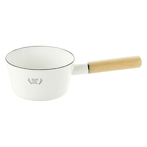 シルキーライフ ホーローミルクパン 15cm 手作りならではのやさしい風合い お手入れが簡単で臭いが移りにくい SLH-001(代引不可)