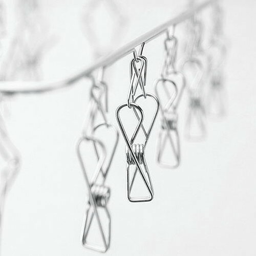 リコメン堂の折りたたみステンレスピンチハンガー角型48ピンチ 風が吹いても竿から外れにくいフックストッパー付 SHS-48F(代引不可)【送料無料】｜アングル3
