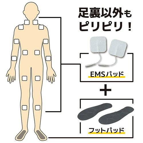 サンコー クセになるほど痛気持ちいい足裏EMS アシピリ フットパッド+EMSパッドで...