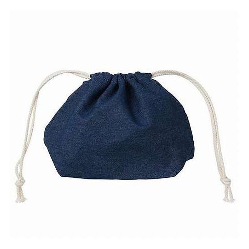 Drawstring Bags - 【5個セット】 ARTEC デニム巾着 中 おしゃれで実用的 毎日のランチやお出かけに活躍する巾着 紺 ATC50638X5(代引不可)【送料無料】
