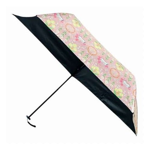 三国 50cm 軽量コンパクト折りたたみ傘 花文様・シマエナガ ピンク 裏ブラックコーティング/遮光&遮熱 晴雨兼用トートバッグ付きミニ傘 S3518706(代引不可)【送料無料】