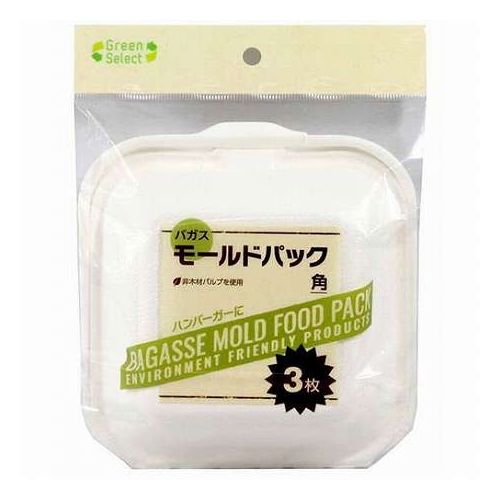 【3枚×10セット】 大和物産 Green Select バガスモールドパック 非木材パルプ(バガス)を使用 角 MMT-60314X10(代引不可)