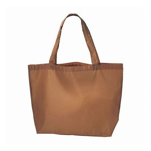 Tote Bag Type - 【10枚セット】 エコモ ポケット付きラージバッグ 小さく畳んでポケットへコンパクトに収納 ブラウン SP-35732BRX10(代引不可)【送料無料】
