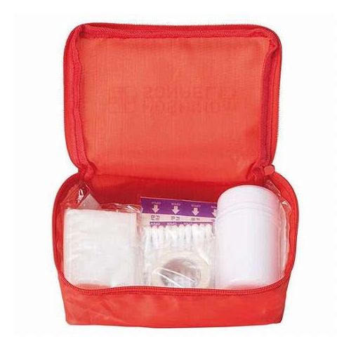 【9点×5セット】 モシモニソナエル 安心救急セット(ばんそうこう・カット綿・綿棒・ウェットティッシュ・不織布マスク・テープ・包帯・ポーチ) SP-36121X5(代引不可)【送料無料】