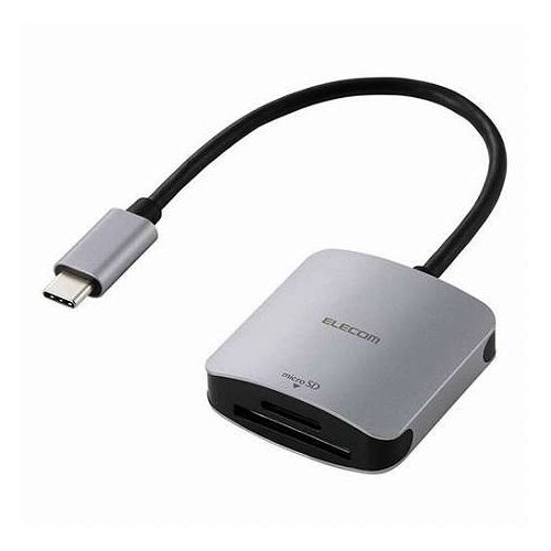 USB Type-C接続ケーブル付きメモリーカードリーダー(UHS-II) シルバー■撮影データ転送がもっと速く快適になる、パソコンやスマホ、タブレットへの接続に便利なUSB Type-C(TM)プラグのケーブル付きメモリーカードリーダーです。■SDカードとmicroSDカードの2つのスロットを搭載し、カード間のデータ転送も簡単。デジタルカメラやアクションカメラで撮影してSDカード/microSDカードに保存した画像や映像データを、スマートフォンやパソコンに取り込めます。撮影データの編集やSNSへアップする際に便利です。■パソコンやタブレット、スマートフォンと接続する際、2つのスロットはどちらもUHS-II(最大312MB/s)に対応しているので、高速なデータ転送が可能。撮影データを素早く移行できるので、編集作業をスムーズに行えます。 ※理論値■iPhoneのProResをダイレクトに保存でき、大容量の動画もタイムラグのないスピーディーなデータ転送が可能です。■※ProResのダイレクト保存機能を搭載したiPhoneにのみ対応しています。■SD Express対応カードの読み書きにも対応しています。■※読み込み・書き込み時のデータ転送速度はUHS-Iでの速度になります。■SDカードとmicroSDカードの同時使用が可能です。■送受信信号の認証試験にもとづく計測のもと、パソコンとメモリーカードリーダー間で通信するデータ品質を安定させる設計に。接続デバイス間で生じやすい相性問題を最小限に抑え、スムーズな操作体験を提供します。■ボディにはアルミニウムを採用し、シンプルでスタイリッシュなデザインに。データ転送中の放熱性にも優れています。■ケーブルは紛失の心配がない直付けタイプで、ケーブル長はデスク周りでの使用にも邪魔にならない約15cmです。■専用ドライバーなどのインストールは不要。パソコンのUSBポートに接続するだけですぐに使用可能です。■※SDカードロック機能はサポートしていません。■※著作権保護機能には対応していません。■※USB Type-C and USB-C are trademarks of USB Implementers Forum.■自社環境認定基準を1つ以上満たし、『THINK ECOLOGY』マークを表示した製品です。■環境への負荷軽減のため、輸送効率を高める設計の外装箱を使用した製品です。■環境保全に取り組み、製品の包装容器の体積を、社内基準製品より20%以上小型化した製品です。■環境保全に取り組み、製品の包装容器が紙・ダンボール・ポリ袋のみで構成されている製品です。■環境保全に取り組み、製品の包装容器におけるプラスチック重量を、社内基準製品より20%以上削減した製品です。■コネクター仕様(アップストリーム) : USB Type-C(TM)プラグ(USB 10Gbps(USB3.2(Gen2))/USB2.0/USB1.1)■スロット数 : 2■対応SDカード : SD(DS/HS)、SDHC(DS/HS/UHS-I/UHS-II/SDExpress※)、SDXC(DS/HS/UHS-I/UHS-II/SDExpress※)■対応microSDカード : microSD(DS/HS)、microSDHC(DS/HS/UHS-I/UHS-II/SDExpress※)、microSDXC(DS/HS/UHS-I/UHS-II/SDExpress※)■備考 : ※読み出し・書き出し時のデータ転送速度はUHS-Iでの速度になります。■最大データ転送速度 : 312MB/s ※理論値■対応OS(Windows) : Windows 11/10■対応OS(macOS) : macOS15 Sequoia■対応OS(iPadOS) : iPadOS 18■対応OS(iOS) : iOS 18■対応OS(Android) : Android16/15/14■対応OS 備考 : ※各OSの最新バージョンへのアップデートや、サービスパックのインストールが必要になる場合があります。■カラー : シルバー■外形寸法 : 幅約43mm×奥行約43mm×高さ約15mm ※ケーブル含まず■ケーブル長 : 約15cm ※コネクター含まず■動作環境 : 温度5℃〜40℃、湿度30%〜80%(結露なきこと)■保証期間 : 1年間【代引きについて】こちらの商品は、代引きでの出荷は受け付けておりません。【送料について】北海道、沖縄、離島は送料を頂きます。