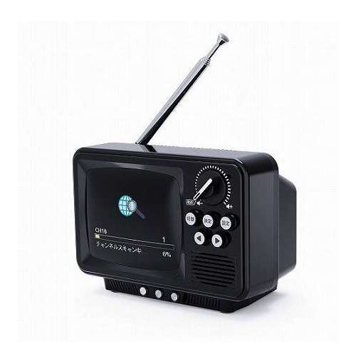 リコメン堂のWINTECH 2.8インチ液晶付きポータブルワンセグテレビ 昔懐かしいレトロデザインTV 乾電池・USB駆動 ブラック TVR-RT1-K(代引不可)【送料無料】｜アングル3