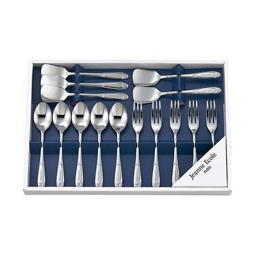 餐具（刀子, 叉子, 匙儿） - ジャンヌ・エコール スナックセット15pc 【コーヒースプーン・アイススプーン・ヒメフォーク×各5】 22604107(代引不可)