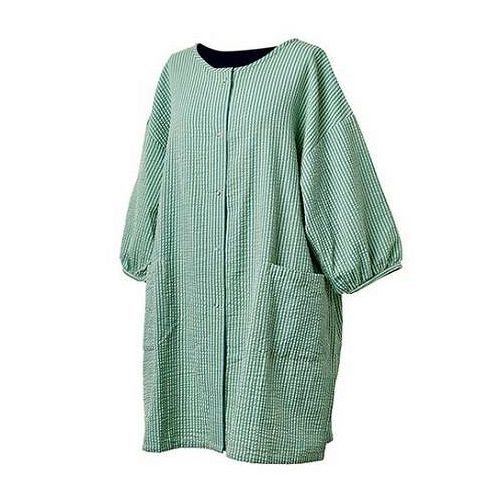 レップ カッポウギ(割烹着) シアーストライプ ワンマイルウェアがコンセプトのエプロンシリーズ グリーン REP-578858【送料無料】