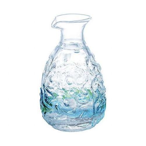 ヤマコー 涼美 涼を楽しむ食器 琉球ガラス きら波 徳利 L 緑水 職人手作りの異なる味わいを楽しめる yamaco29419 キッチン雑貨 食器 カトラリー【送料無料】