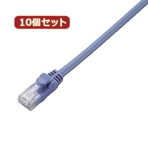 Lan （~5 m） - 【10個セット】 エレコム Cat6準拠LANケーブル LD-GPN/BU1X10 LD-GPN/BU1X10 パソコン エレコム【送料無料】