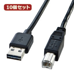 【10個セット】 サンワサプライ 両面挿せるUSBケーブル(A-B標準) KU-R3 KU-R3X10(代引不可)【送料無料】