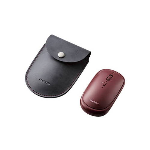 エレコム BlueLEDマウス/薄型/Bluetooth対応/4ボタン/ポーチ付/レッド M-TM10BBRD(代引不可)